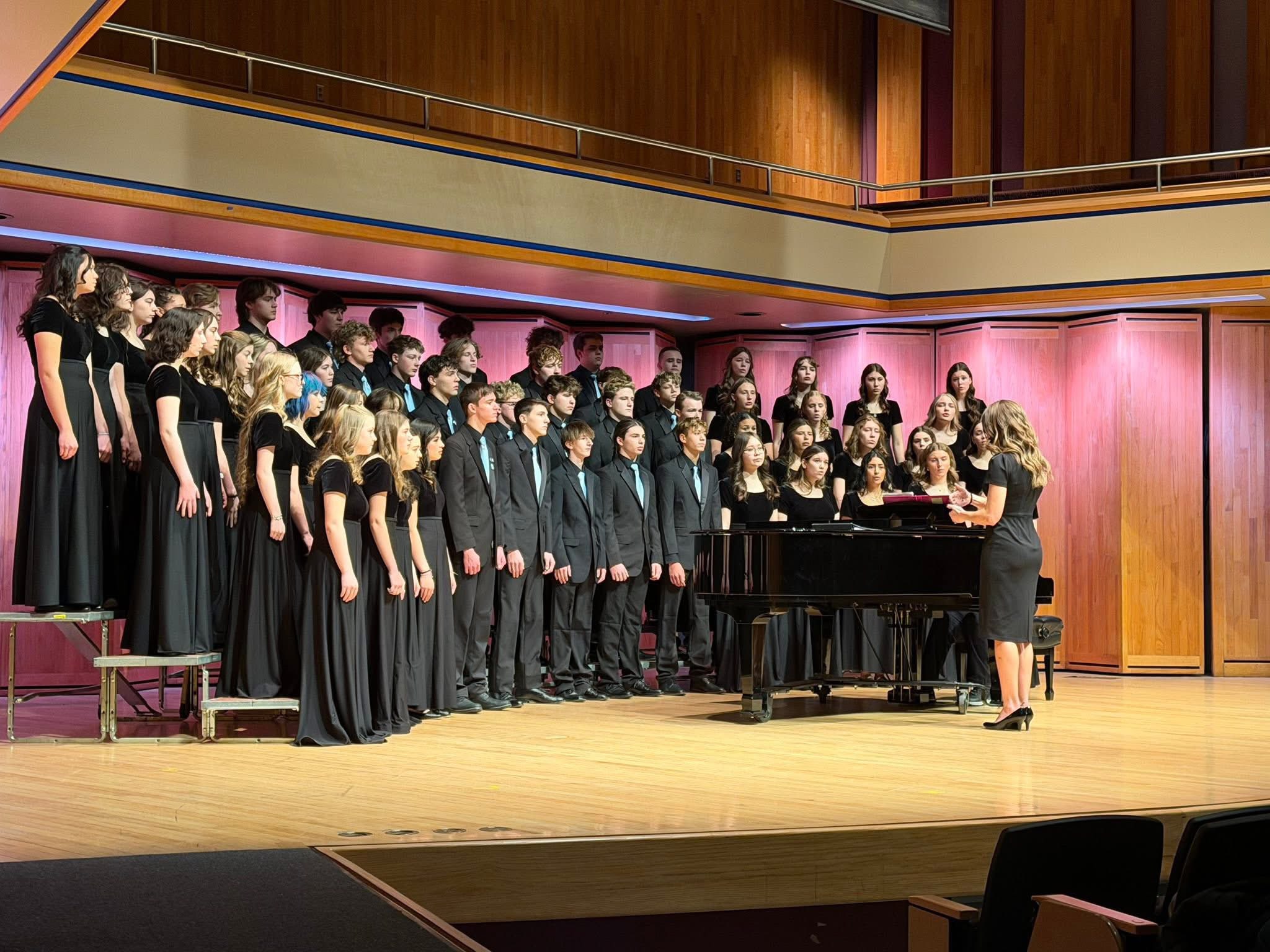 Ashley conducting the Mustang Choir