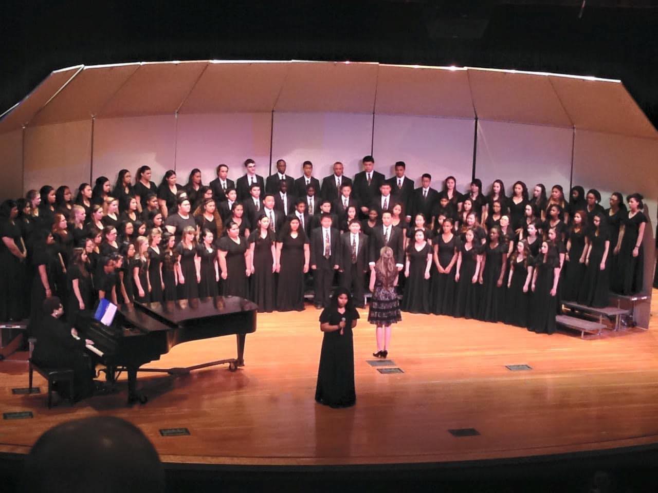 Large choir concert performance